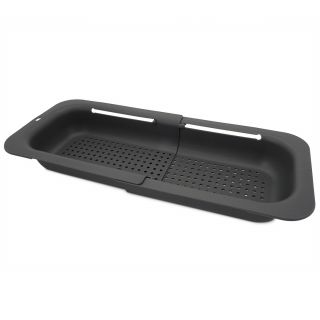 Draining Basket, Extendable, Plastic, Grey