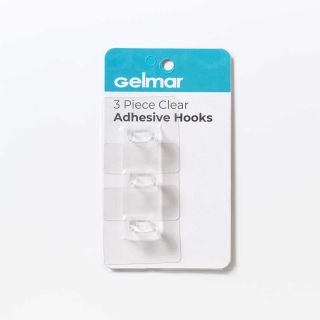 Hooks, Assorted, Adhesive, Clear, 3 Pieces