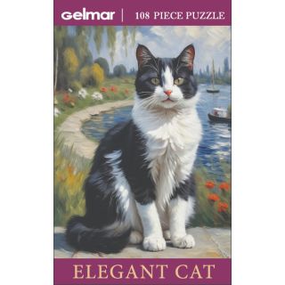 Puzzle, Cat, Black & White
