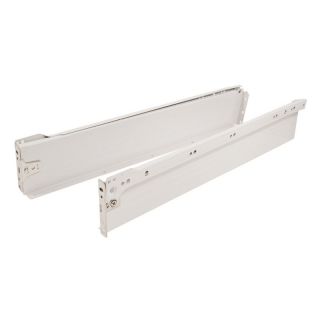 Metal Drawer Side, 500mm, H85, White, 25kg Capacity, 2 Pieces