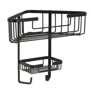 Corner Shelf, 2 Tier, Stainless Steel, Matt Black