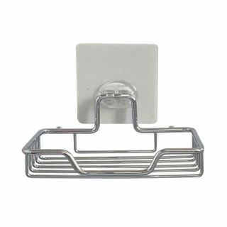 Soap Dish, Square, Stainless Steel, Stick-On