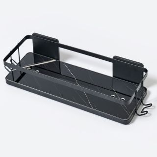 Basket, Stainless Steel, Black, 3M Stick-On