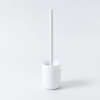 Toilet Brush Holder Set, White, Plastic