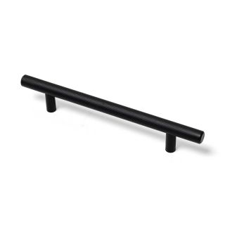 Steel Barrel Handle, Knurled, Black, 128mm