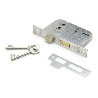 Yale 3 Lever Lock Body, Chrome Plated