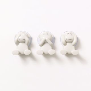 Suction Double Hook, Monkeys, 3 Pieces