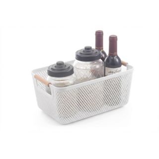 Mesh Storage Basket, Plastic, Medium, White, 305mm x 205mm x 140mm