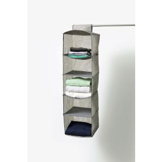 Hanging Organiser, Non-Woven, 5 Tier, Grey, 1000mm x 300mm x 300mm