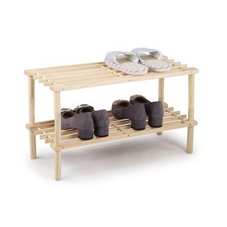 Shoe Rack, 2 Tier, Wood, 740mm x 260mm x 300mm