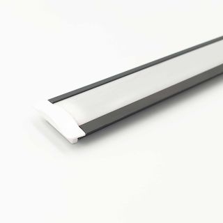 LED Profile, Recessed, Black, 17.5mm x 6.8mm x 2m