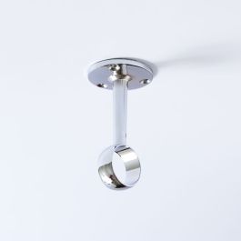 Rail Center Support, Round, Chrome Plated, 25mm